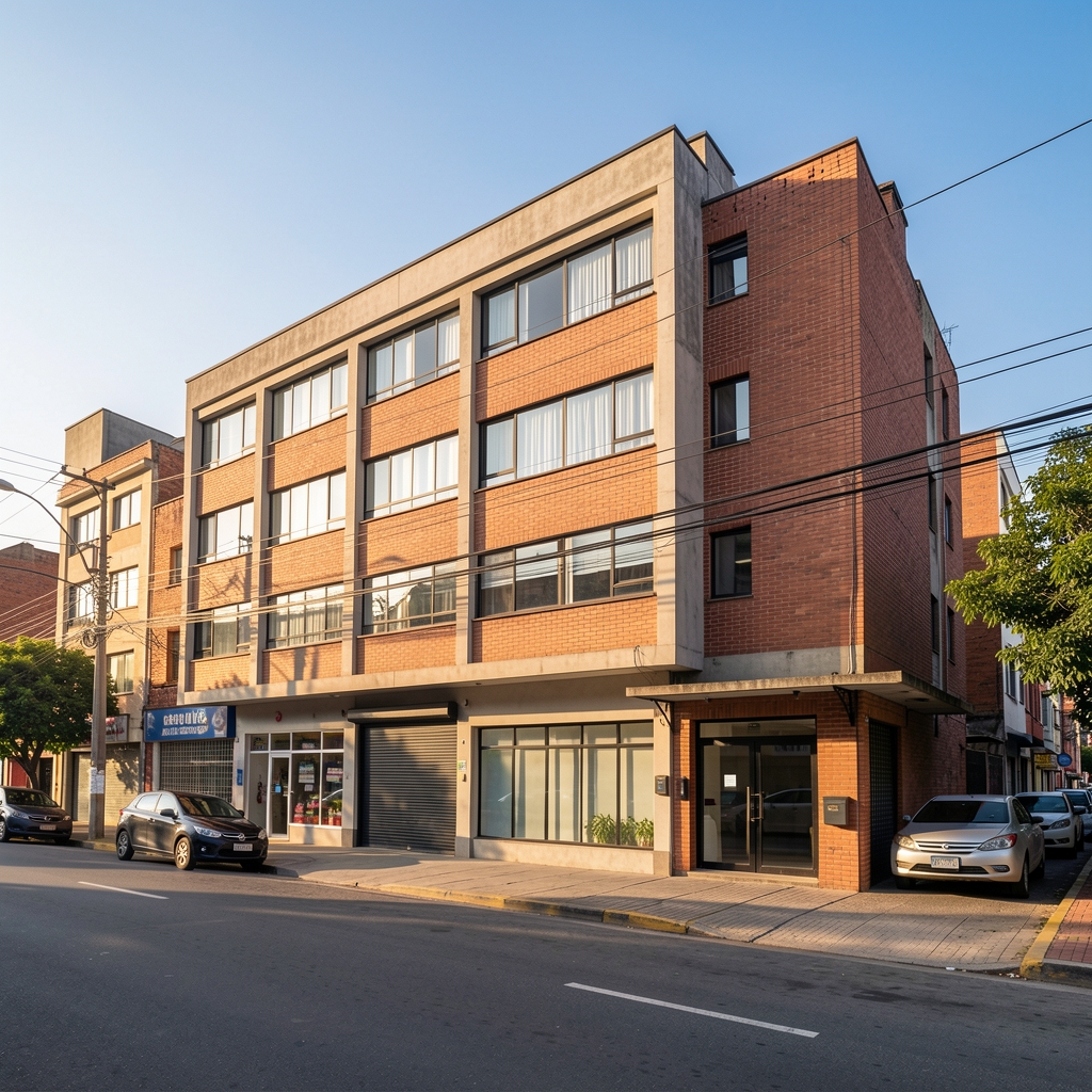 Fachada urbana del sector El Poblado en Medellín durante una tarde clara